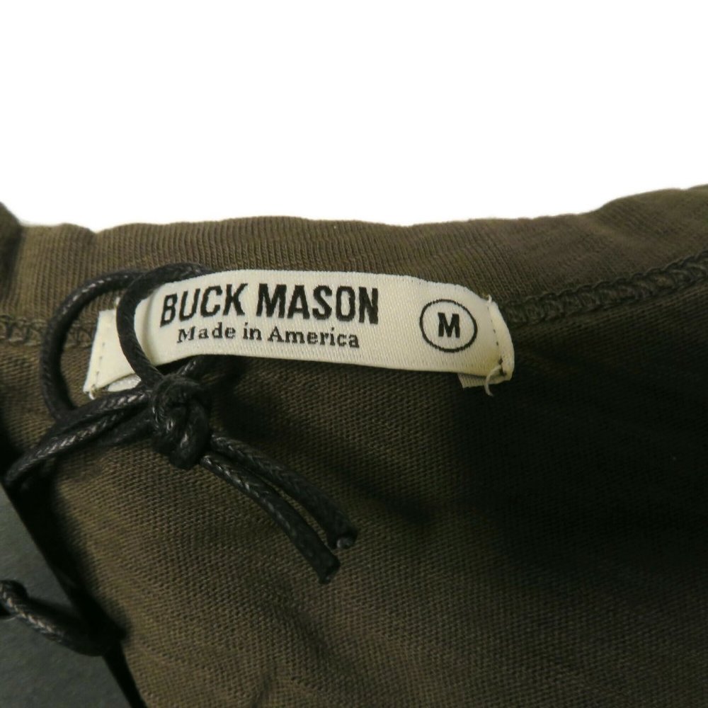 Buck Mason Mens Resin Slub T-Shirt Curved Hem L/S - Picture 2 of 10
